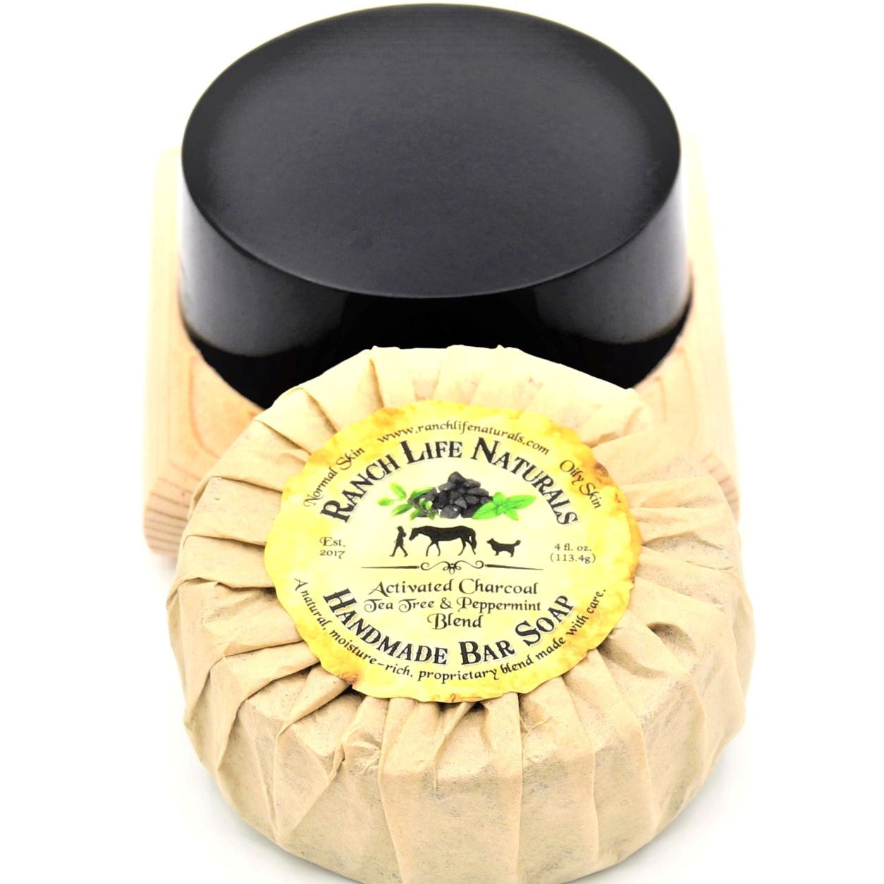 Activated Charcoal, Tea Tree & Peppermint Bar Soap - Ranch Life Naturals