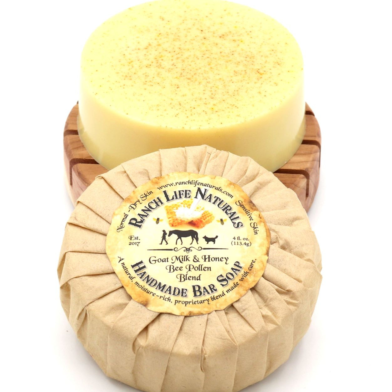 Goat Milk Honey & Bee Pollen Bar Soap - Ranch Life Naturals