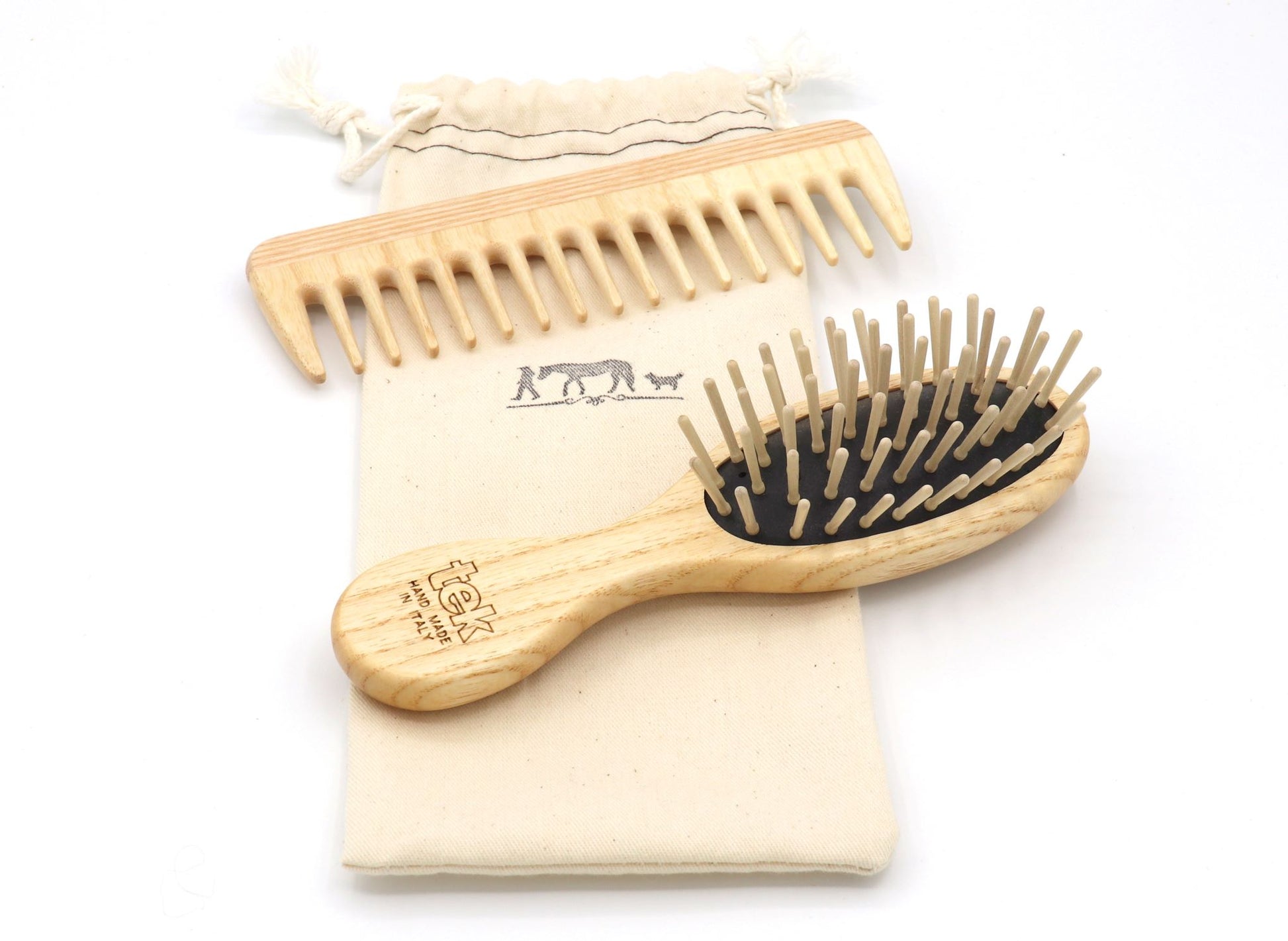 Tek Italy Ashwood Brushes & Combs - Ranch Life Naturals