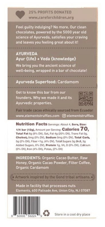 Elements Dark Chocolate Bars - Ranch Life Naturals