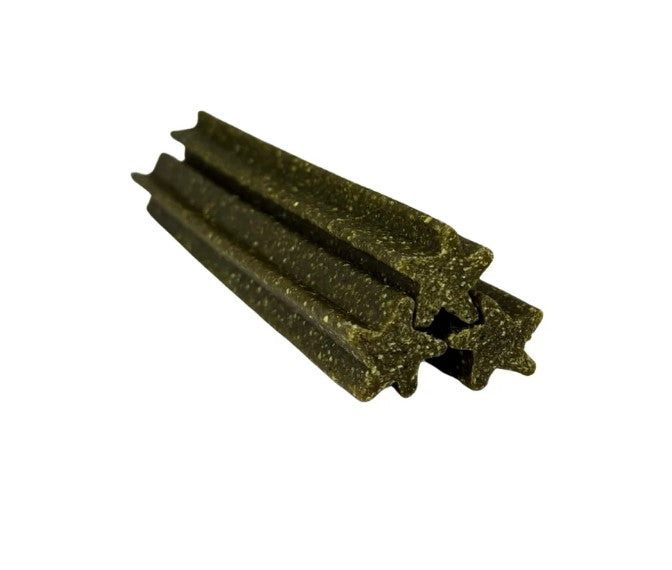 dental stick treats with white background.