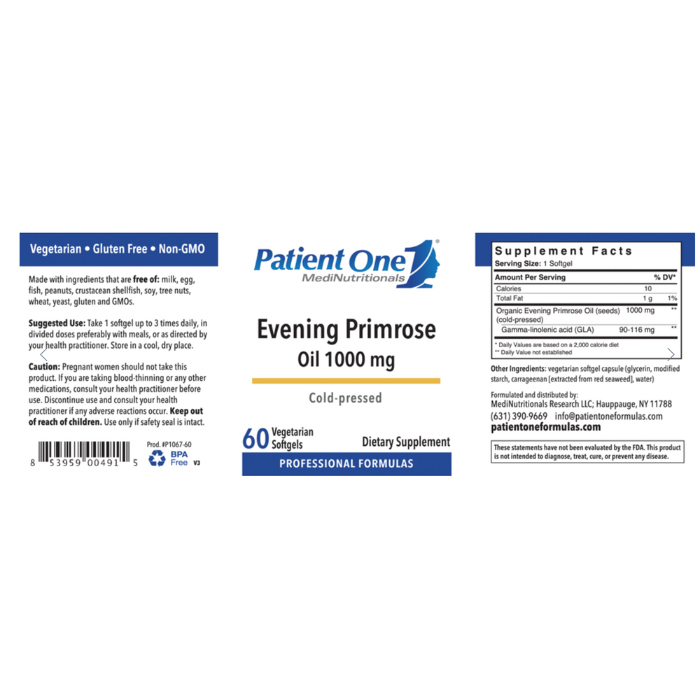 Evening Primrose Oil by Patient One MediNutritionals - Ranch Life Naturals