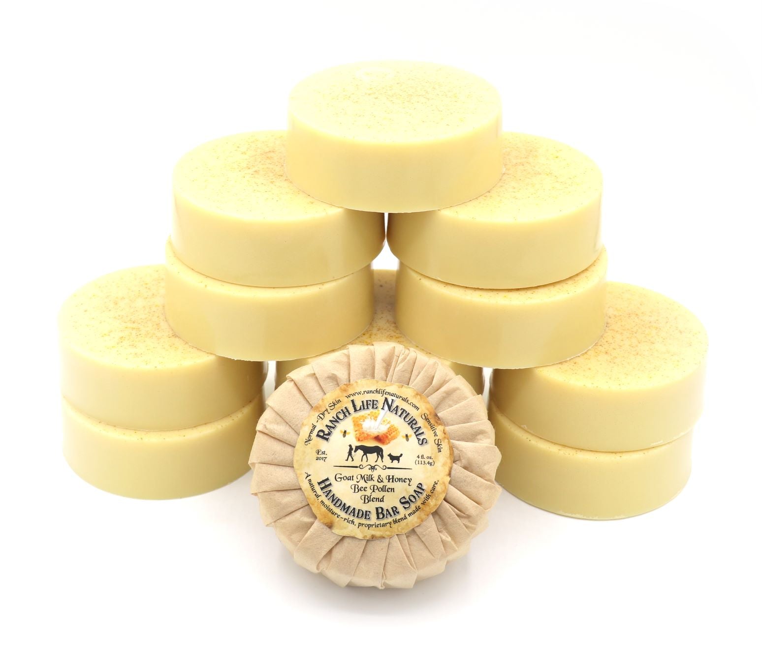 Goat Milk Honey & Bee Pollen Bar Soap - Ranch Life Naturals