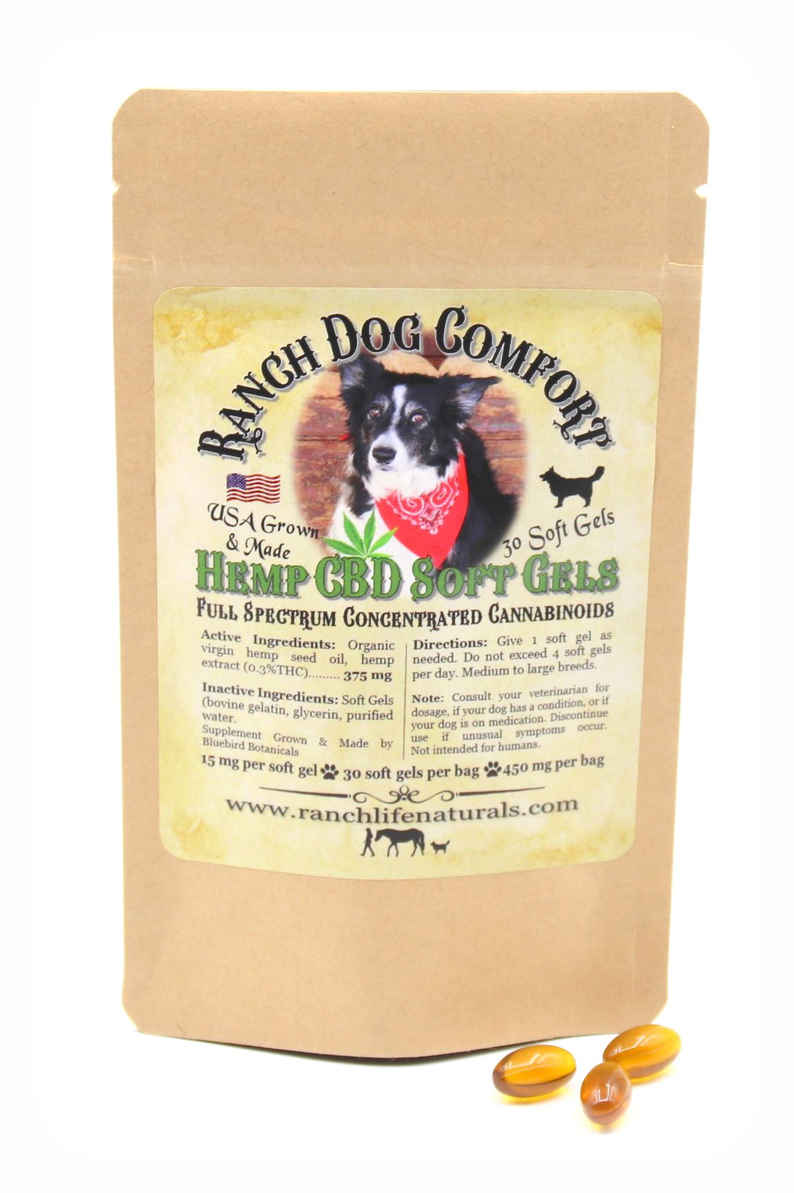 Ranch Dog Comfort/Hemp CBD Soft Gels - Ranch Life Naturals