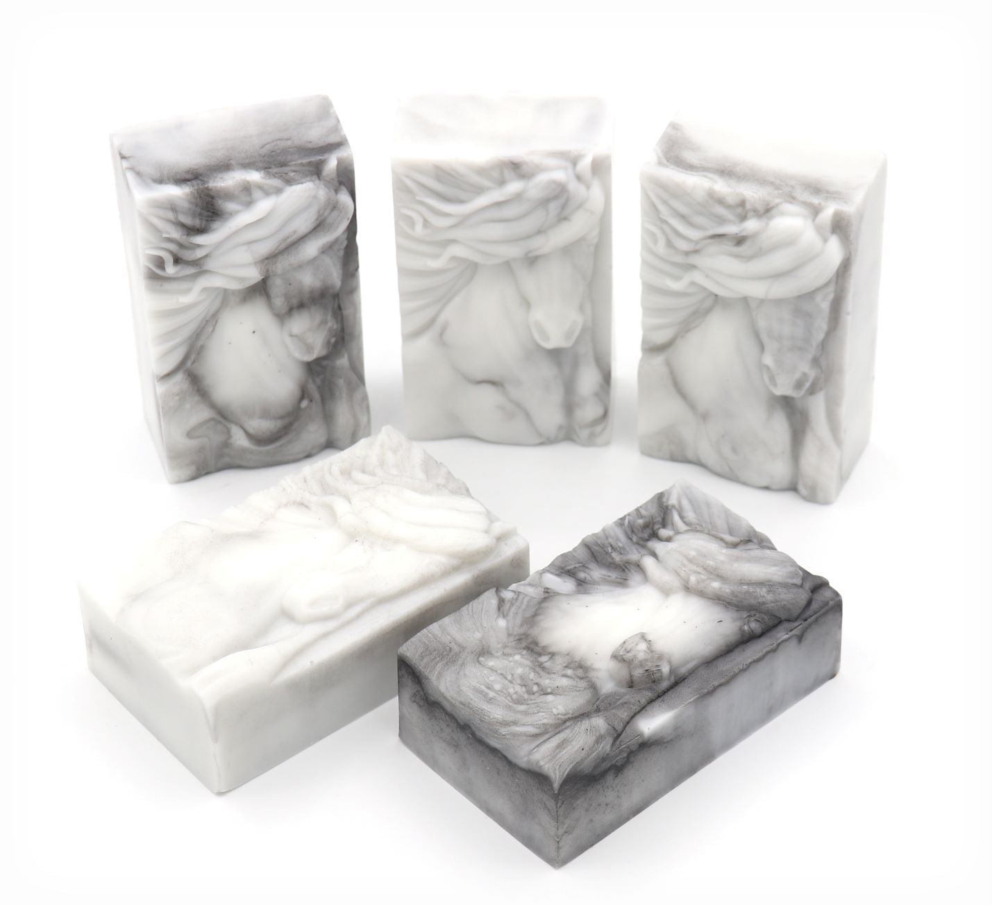 Charcoal Marbled Horse Soaps