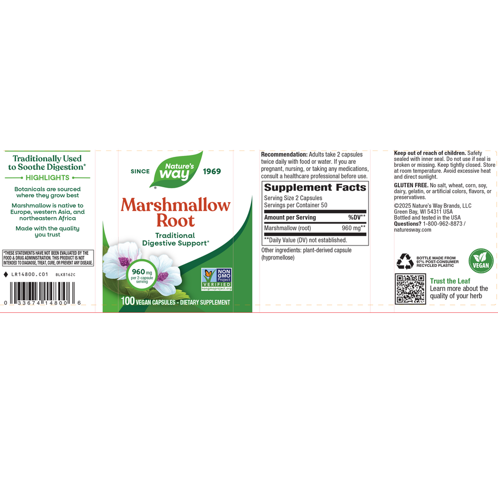 Marshmallow Root by Nature's Way - Ranch Life Naturals