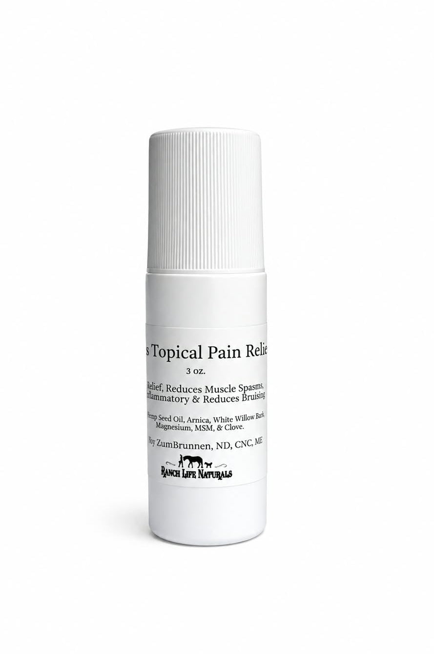 A white cylindrical bottle of topical pain relief ointment with a ribbed screw cap, shown on a clean white background. The label reads 'Topical Pain Relief' and features the brand 'Bison Lin Turmeric'.