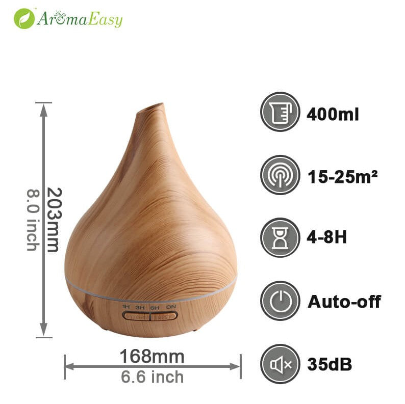 Wood Grain Ultrasonic Essential Oil Diffuser/ tall - Ranch Life Naturals