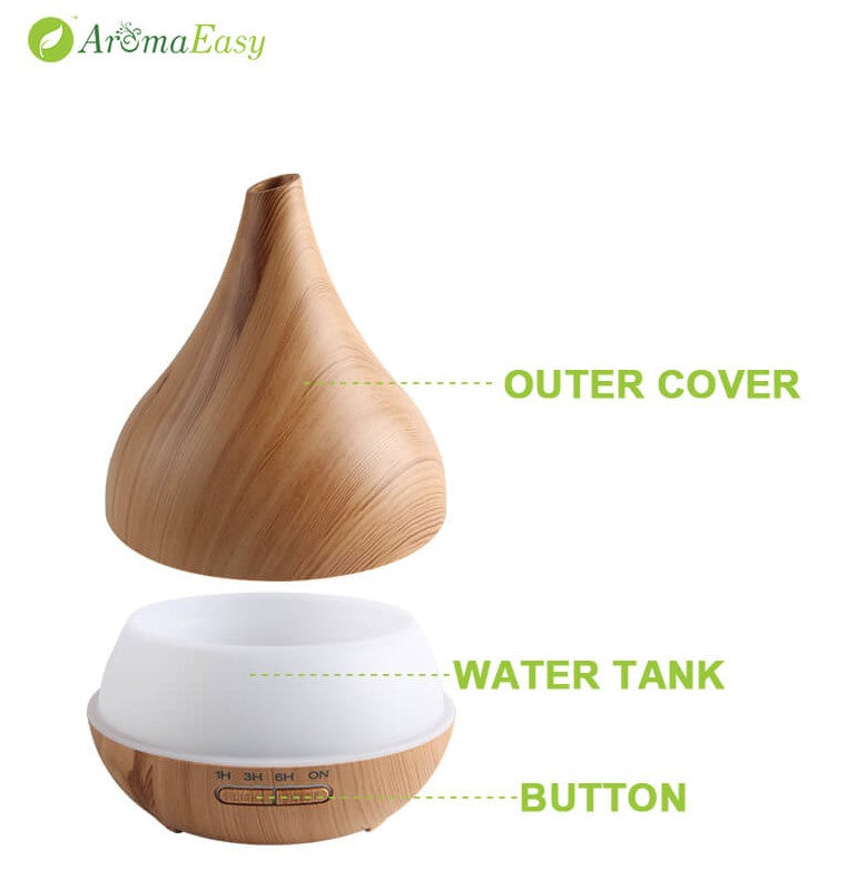 Wood Grain Ultrasonic Essential Oil Diffuser/ tall - Ranch Life Naturals