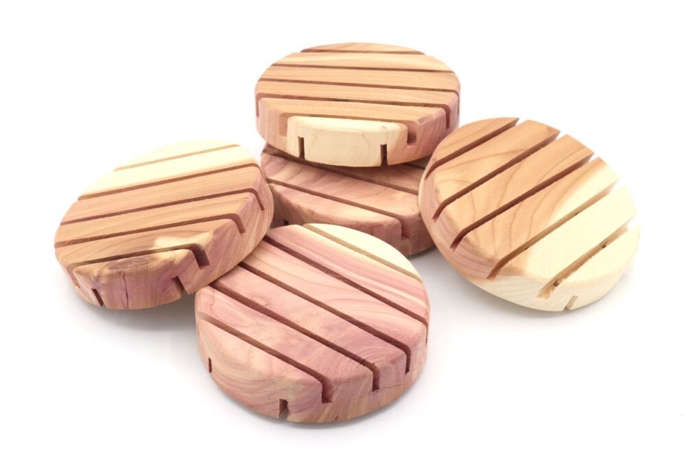 Round Cedar Soap Dish - Image 3