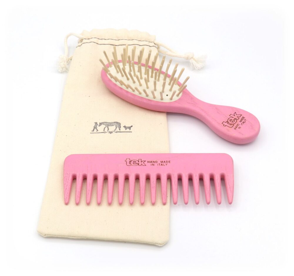 Ashwood Purse Brush & Comb Set Pink